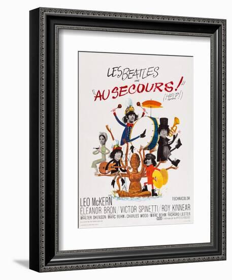 Help!, (AKA Au Secours!), French Poster Art, Top: Ringo Starr, Paul Mccartney; Bottom-null-Framed Premium Giclee Print