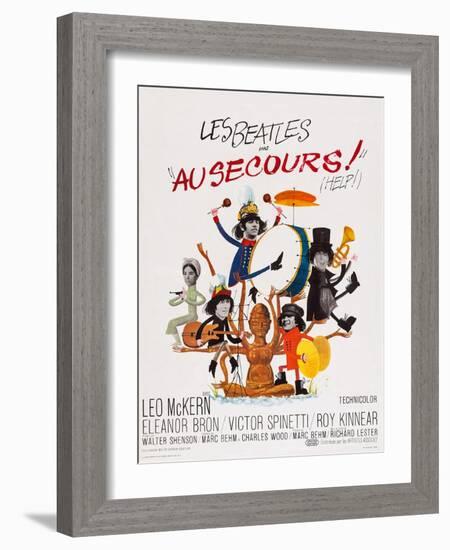 Help!, (AKA Au Secours!), French Poster Art, Top: Ringo Starr, Paul Mccartney; Bottom-null-Framed Art Print