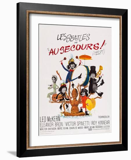 Help!, (AKA Au Secours!), French Poster Art, Top: Ringo Starr, Paul Mccartney; Bottom-null-Framed Art Print
