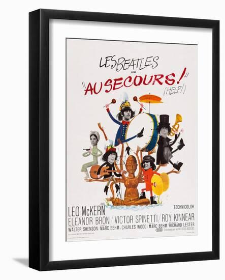 Help!, (AKA Au Secours!), French Poster Art, Top: Ringo Starr, Paul Mccartney; Bottom-null-Framed Art Print