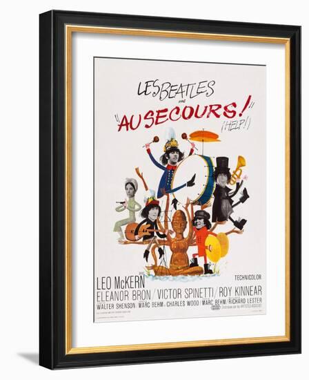 Help!, (AKA Au Secours!), French Poster Art, Top: Ringo Starr, Paul Mccartney; Bottom-null-Framed Art Print