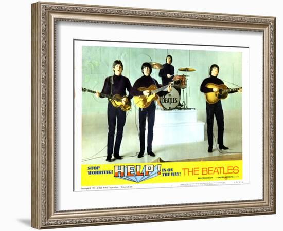 Help, from Left:Paul Mccartney, George Harrison, Ringo Starr, John Lennon, 1965-null-Framed Art Print