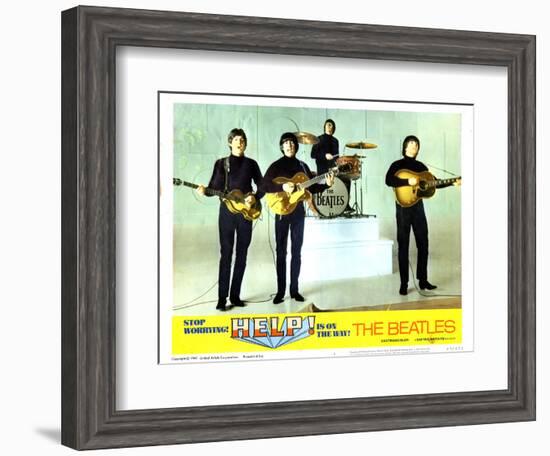 Help, from Left:Paul Mccartney, George Harrison, Ringo Starr, John Lennon, 1965-null-Framed Art Print