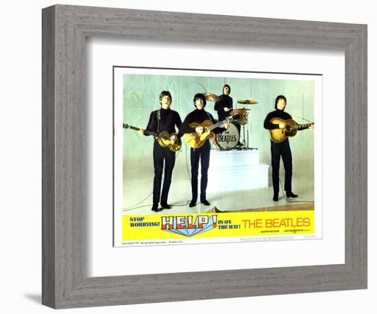 Help, from Left:Paul Mccartney, George Harrison, Ringo Starr, John Lennon, 1965-null-Framed Art Print