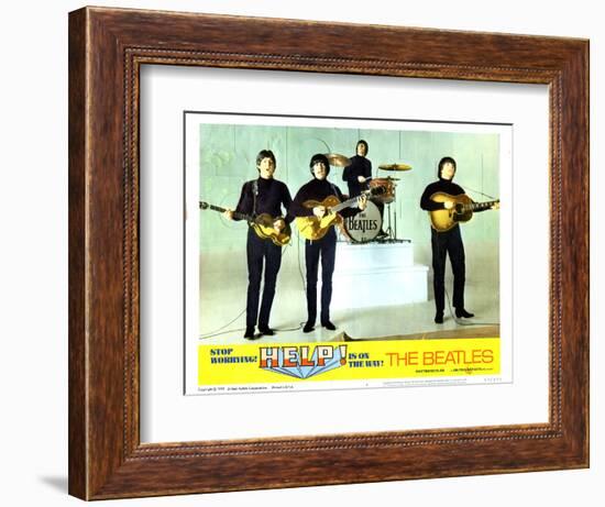 Help, from Left:Paul Mccartney, George Harrison, Ringo Starr, John Lennon, 1965-null-Framed Art Print