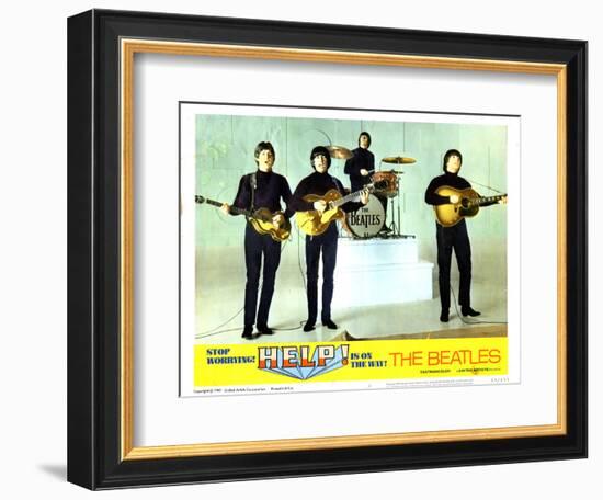 Help, from Left:Paul Mccartney, George Harrison, Ringo Starr, John Lennon, 1965-null-Framed Art Print