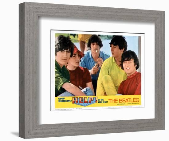 Help, George Harrison, Ringo Starr, Paul Mccartney, John Lennon, 1965-null-Framed Premium Giclee Print