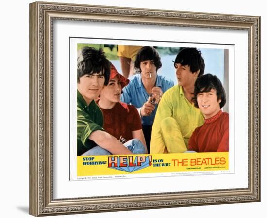 Help, George Harrison, Ringo Starr, Paul Mccartney, John Lennon, 1965-null-Framed Art Print