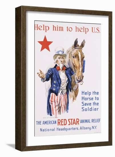 Help Him to Help U.S.! Poster-James Montgomery Flagg-Framed Giclee Print