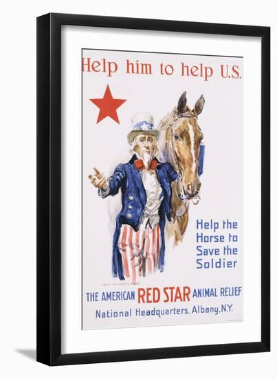 Help Him to Help U.S.! Poster-James Montgomery Flagg-Framed Giclee Print