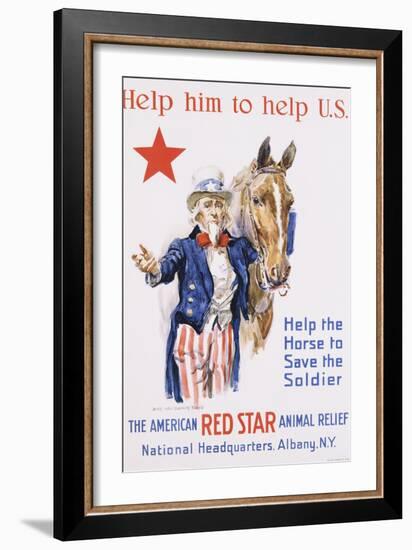 Help Him to Help U.S.! Poster-James Montgomery Flagg-Framed Giclee Print