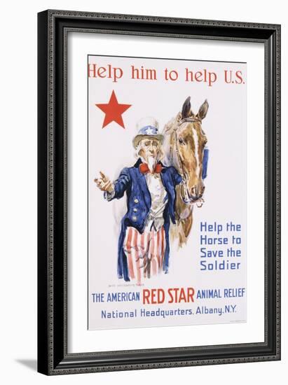 Help Him to Help U.S.! Poster-James Montgomery Flagg-Framed Giclee Print