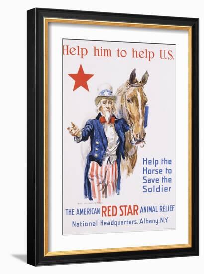 Help Him to Help U.S.! Poster-James Montgomery Flagg-Framed Giclee Print