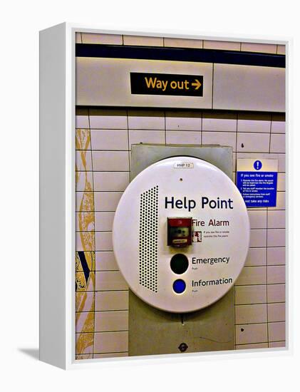 Help Point London Tube Station-Anna Siena-Framed Premier Image Canvas