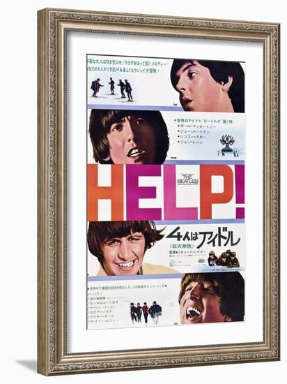 Help!, The Beatles, Japanese Poster Art, 1965-null-Framed Premium Giclee Print