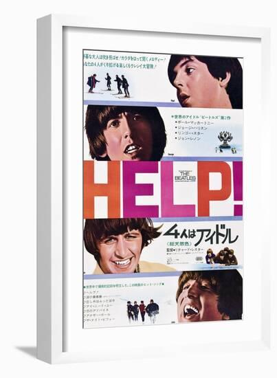 Help!, The Beatles, Japanese Poster Art, 1965-null-Framed Premium Giclee Print