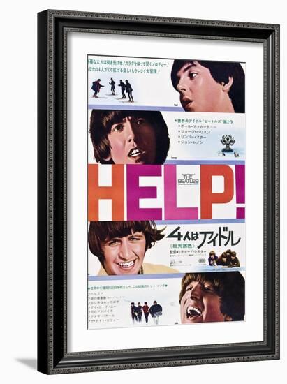 Help!, The Beatles, Japanese Poster Art, 1965-null-Framed Premium Giclee Print