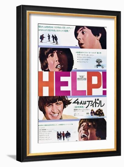 Help!, The Beatles, Japanese Poster Art, 1965-null-Framed Premium Giclee Print