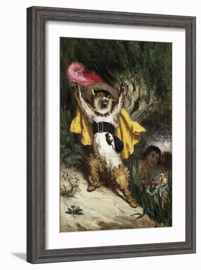 Help! the Marquis of Carabas Is Drowning Book Illustration-Gustave Doré-Framed Giclee Print