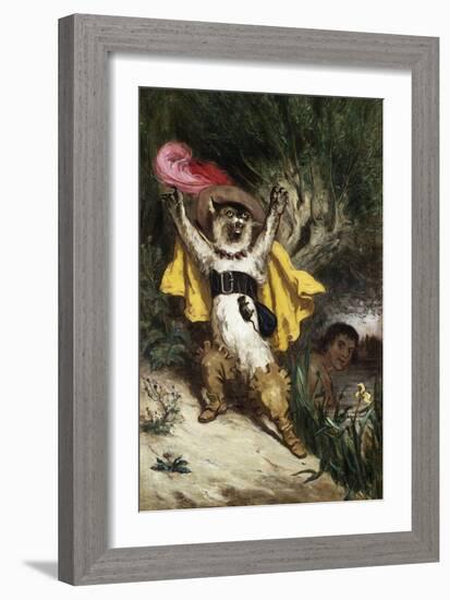 Help! the Marquis of Carabas Is Drowning Book Illustration-Gustave Doré-Framed Giclee Print