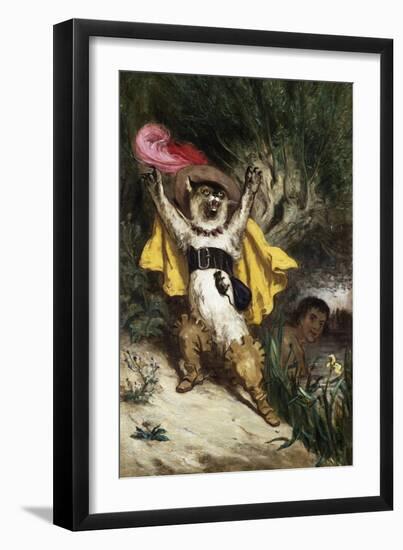 Help! the Marquis of Carabas Is Drowning Book Illustration-Gustave Doré-Framed Giclee Print