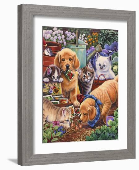 Helpful Garden Paws-Jenny Newland-Framed Giclee Print