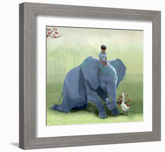 Helping a Friend-Nancy Tillman-Framed Premium Giclee Print