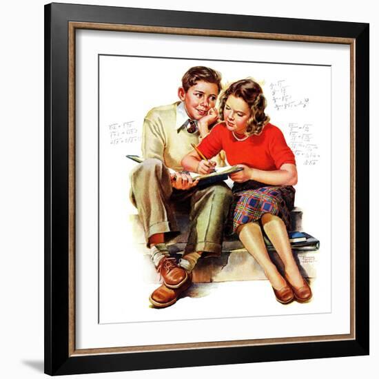 "Helping with Homework," May 25, 1940-Frances Tipton Hunter-Framed Giclee Print