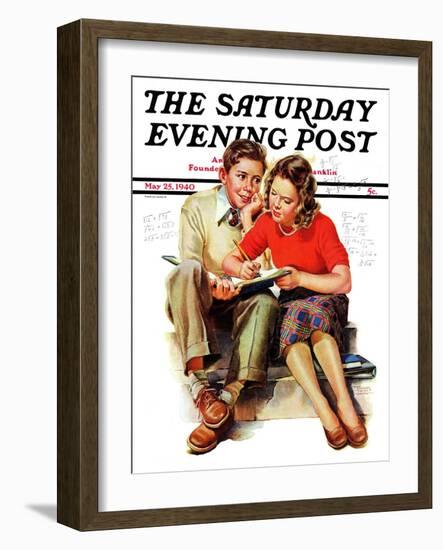 "Helping with Homework," Saturday Evening Post Cover, May 25, 1940-Frances Tipton Hunter-Framed Giclee Print