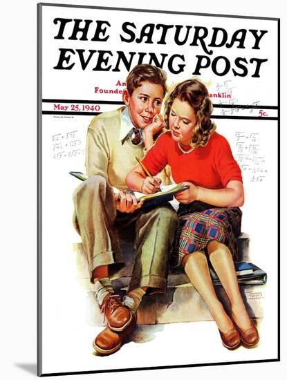 "Helping with Homework," Saturday Evening Post Cover, May 25, 1940-Frances Tipton Hunter-Mounted Giclee Print
