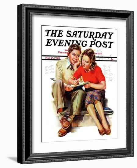 "Helping with Homework," Saturday Evening Post Cover, May 25, 1940-Frances Tipton Hunter-Framed Giclee Print