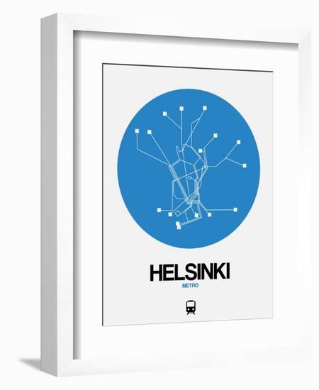 Helsinki Blue Subway Map-NaxArt-Framed Premium Giclee Print