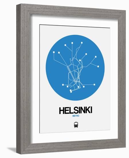 Helsinki Blue Subway Map-NaxArt-Framed Art Print