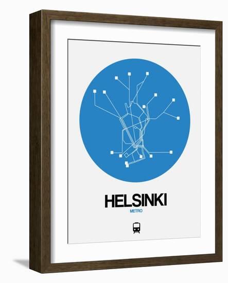 Helsinki Blue Subway Map-NaxArt-Framed Art Print