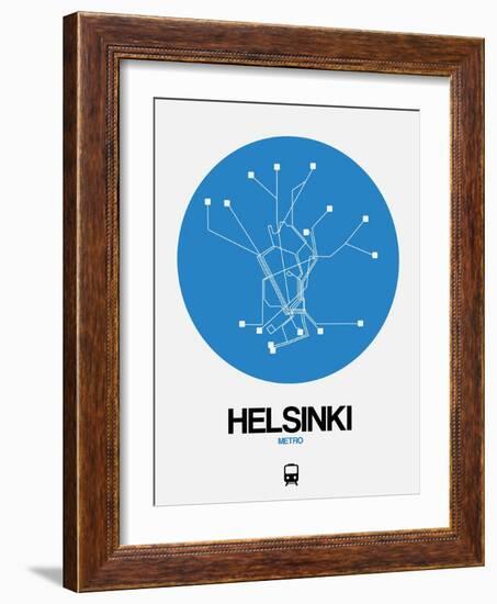 Helsinki Blue Subway Map-NaxArt-Framed Art Print