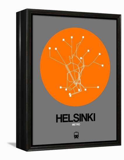 Helsinki Orange Subway Map-NaxArt-Framed Stretched Canvas