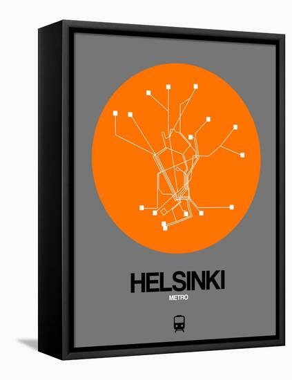 Helsinki Orange Subway Map-NaxArt-Framed Stretched Canvas