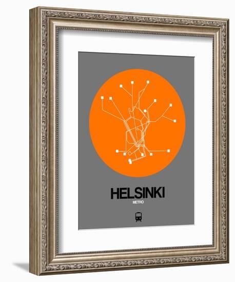 Helsinki Orange Subway Map-NaxArt-Framed Art Print