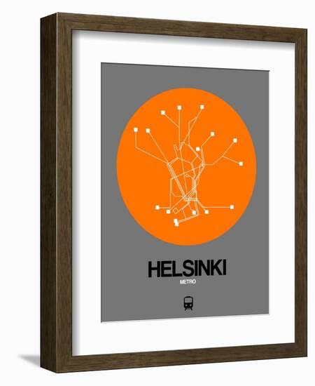 Helsinki Orange Subway Map-NaxArt-Framed Art Print