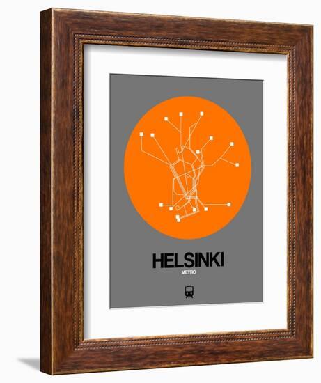 Helsinki Orange Subway Map-NaxArt-Framed Art Print