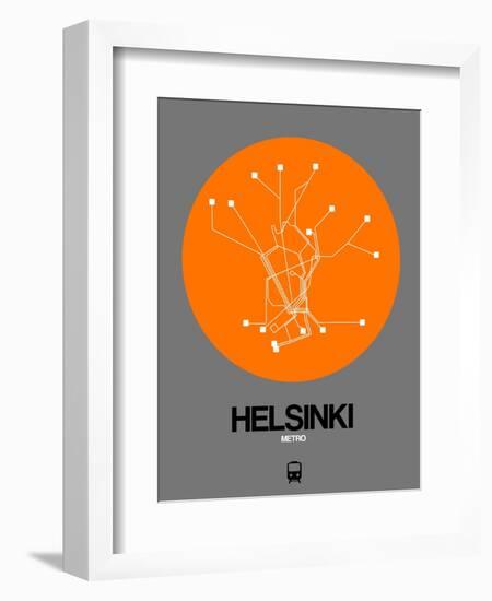 Helsinki Orange Subway Map-NaxArt-Framed Art Print