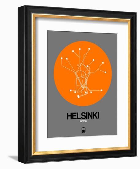 Helsinki Orange Subway Map-NaxArt-Framed Art Print