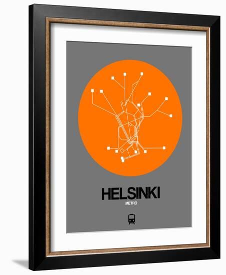 Helsinki Orange Subway Map-NaxArt-Framed Art Print