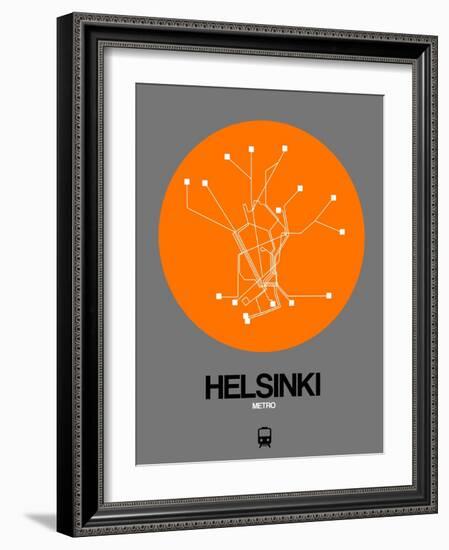 Helsinki Orange Subway Map-NaxArt-Framed Art Print