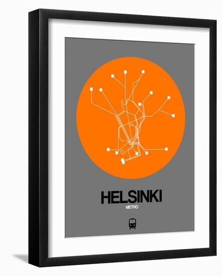 Helsinki Orange Subway Map-NaxArt-Framed Art Print