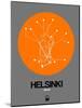 Helsinki Orange Subway Map-NaxArt-Mounted Art Print