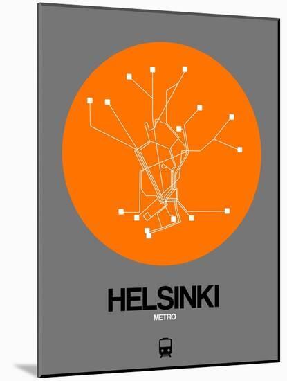 Helsinki Orange Subway Map-NaxArt-Mounted Art Print