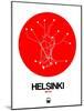 Helsinki Red Subway Map-NaxArt-Mounted Art Print