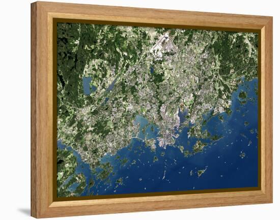 Helsinki, Satellite Image-PLANETOBSERVER-Framed Premier Image Canvas