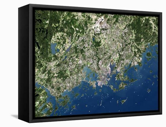 Helsinki, Satellite Image-PLANETOBSERVER-Framed Premier Image Canvas